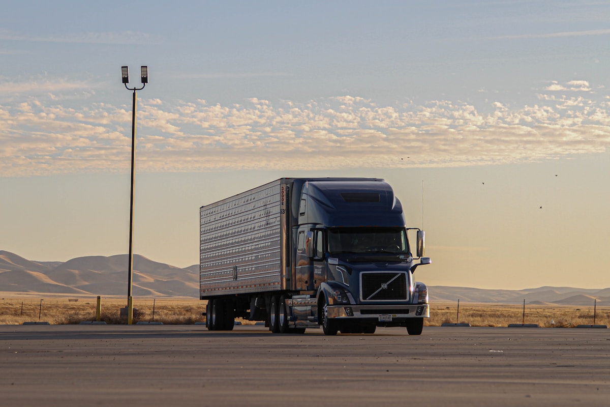 Valerie Sandoval tractor and trailer on route